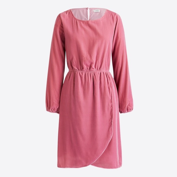 NWTs J Crew Factory Tulip Hem Velvet Wrap Dress - Picture 1 of 14